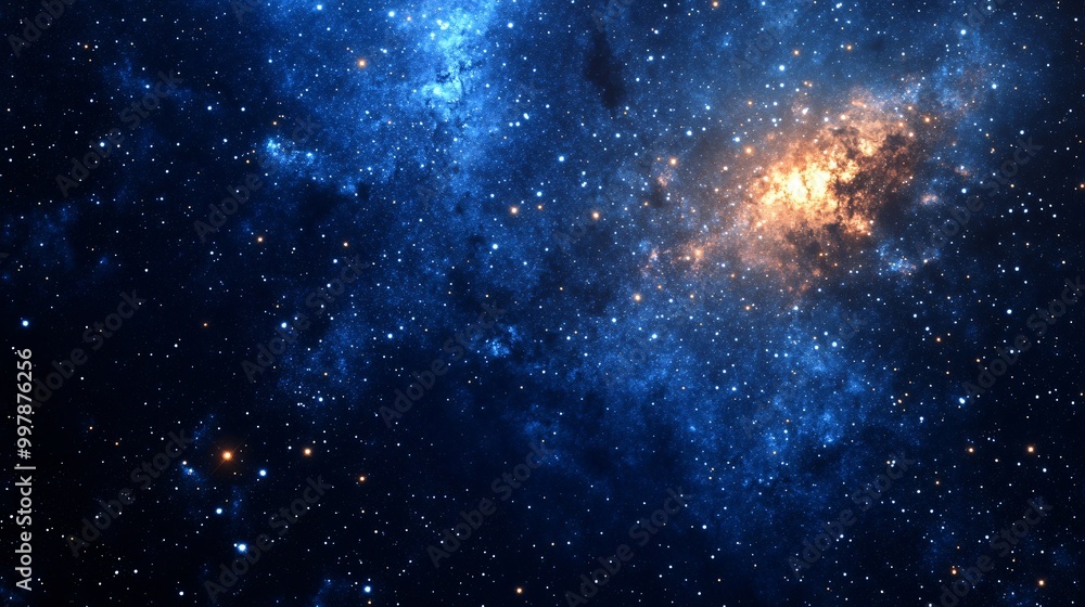 Cosmic Background with Blue and Orange Nebula. Cosmic Background with Blue and Orange Nebula.