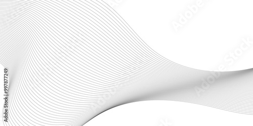 Abstract black and white wavy curved lines background. Abstract wave line vector illustration