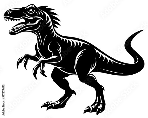 Dinosaur silhouette vector art on a white background