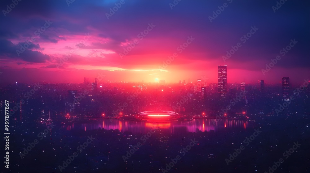 Sunset images with iconic landmarks framed by dramatic evening light Sunset images with iconic landmarks framed by dramatic evening light