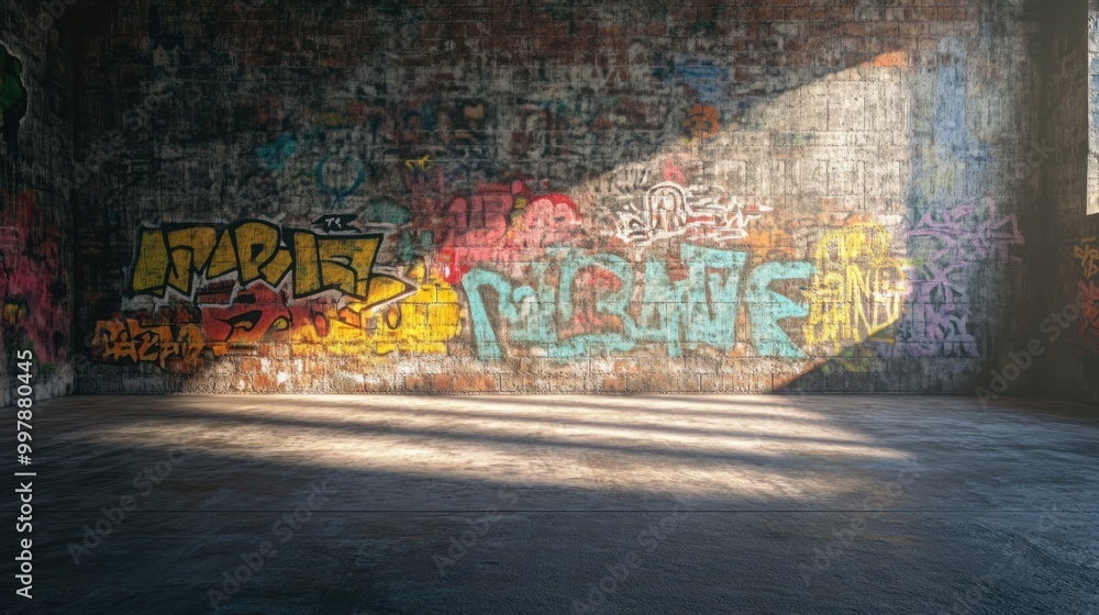 Fototapeta premium Graffiti Wall in Abandoned Building