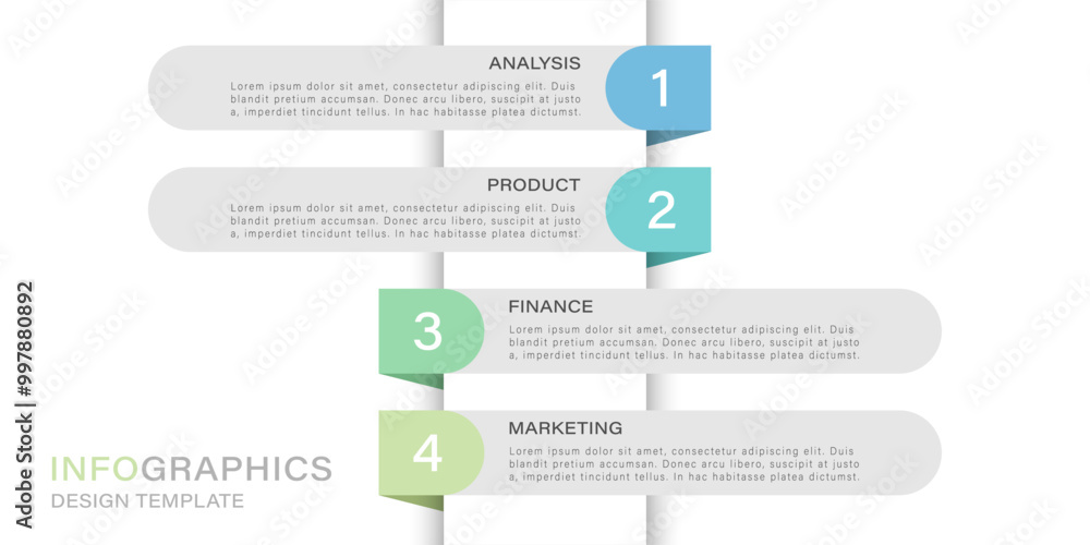 Infographic template form with 4 steps concept can be used for workflow, data presentation, business banner and other graphic design Infographic template form with 4 steps concept can be used for workflow, data presentation, business banner and other graphic design