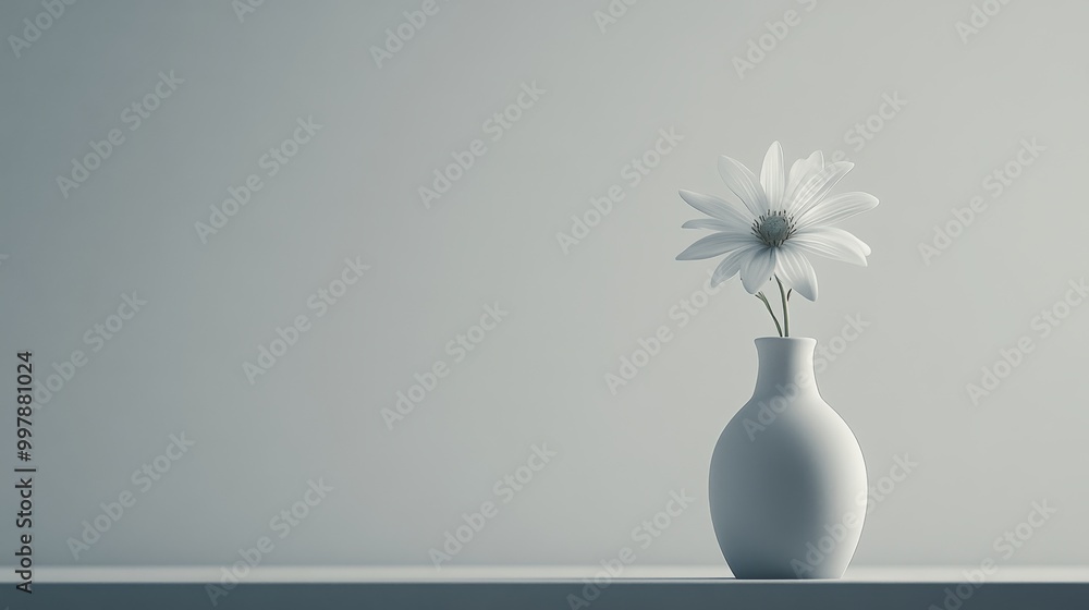 White Flower in a Vase - Minimalist Floral Photography White Flower in a Vase - Minimalist Floral Photography