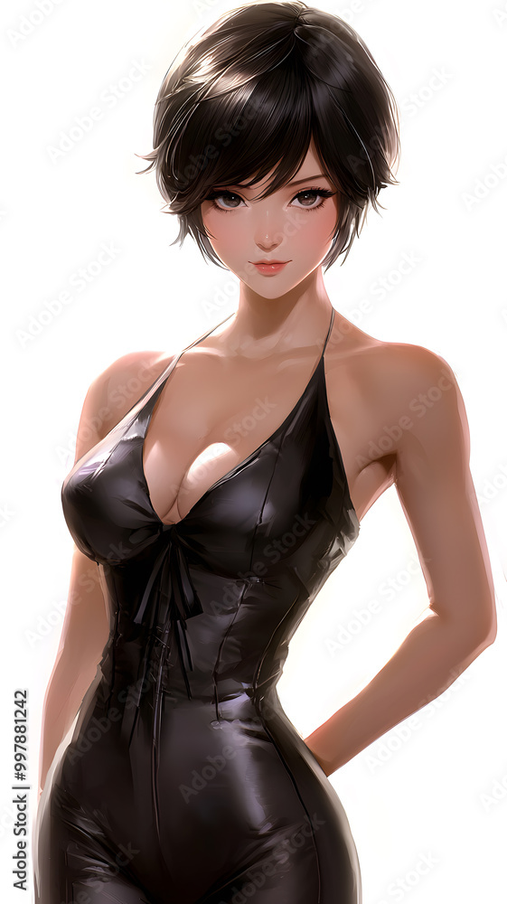 A super engaging and appealing anime art style featuring a young, attractive babyface girl A super engaging and appealing anime art style featuring a young, attractive babyface girl
