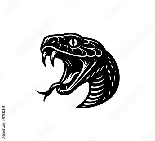 black mamba snake hand drawn vector graphic asset