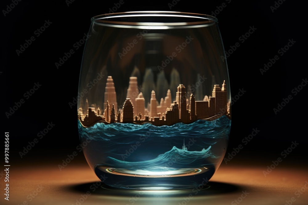 monuments of the world sea in a glass of water monuments of the world sea in a glass of water
