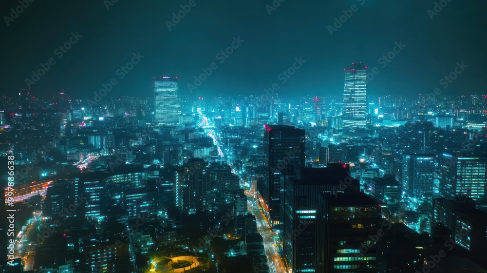 Obraz premium Night Lights of Tokyo