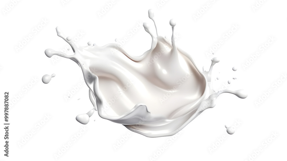 Vibrant Splash of Milk with Droplets Cutout on Transparent, Bright Composition, Ideal for Food-Related Content, Advertising, and Creative Culinary Projects. Vibrant Splash of Milk with Droplets Cutout on Transparent, Bright Composition, Ideal for Food-Related Content, Advertising, and Creative Culinary Projects.