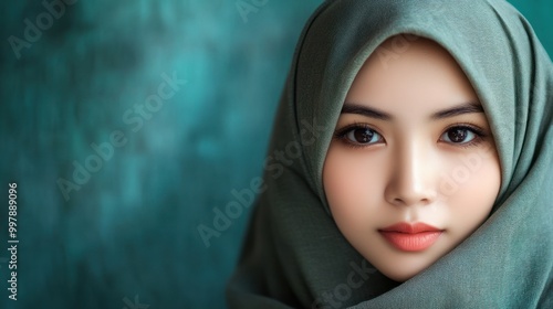 Portrait of a Young Woman Wearing a Hijab