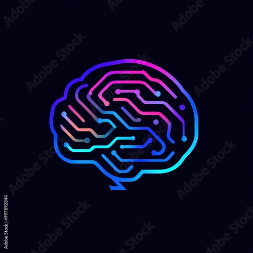 Vibrant AI Logo Featuring Bold Colors and Shapes