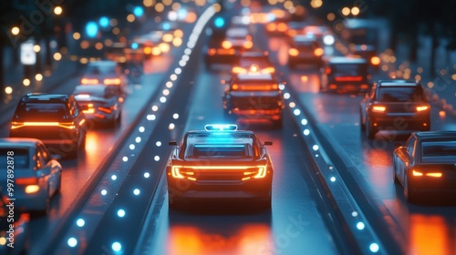 Autonomous Vehicles Navigating Traffic on Urban Roadway