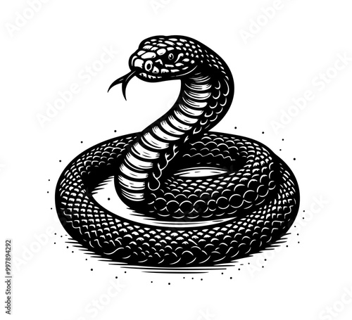 black mamba snake hand drawn vector graphic asset