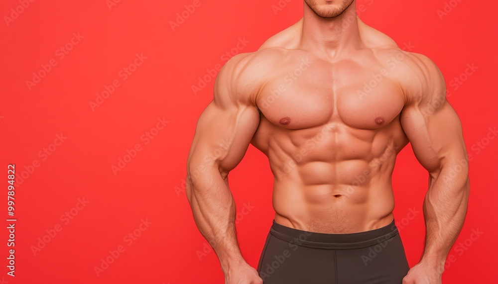 Fototapeta premium Building muscle with effective strength training, proven methods