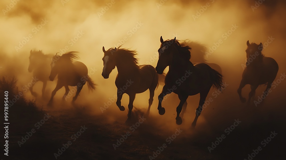 Wild Horses Galloping Through Dust Wild Horses Galloping Through Dust