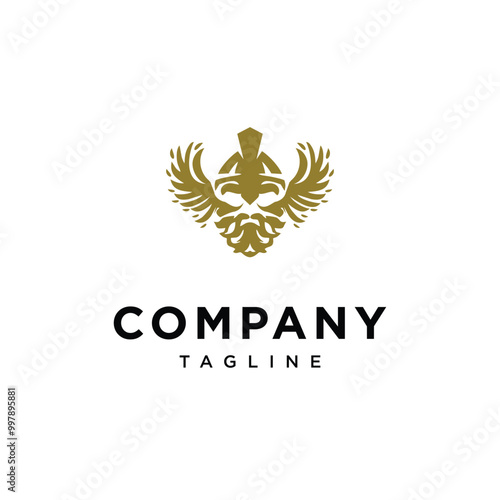 Viking Angel wings logo icon vector