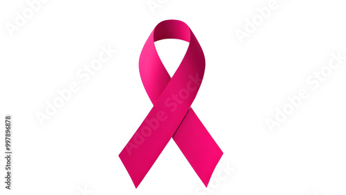 Breast cancer pink ribbon isolated on transparent background cutout png. Pink October, Women, pink theme.	