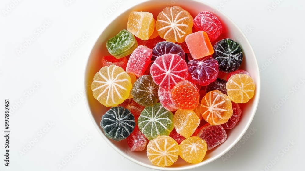 A bowl of colorful gummy bears A bowl of colorful gummy bears