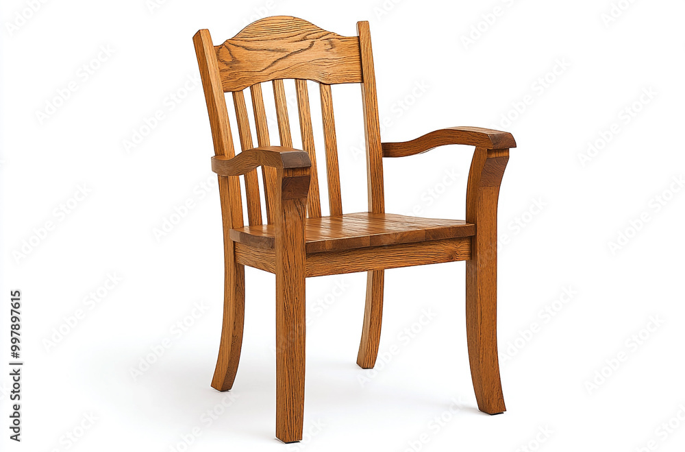 The Amish solid oak dining chair with armrests has an attractive and warm finish The Amish solid oak dining chair with armrests has an attractive and warm finish
