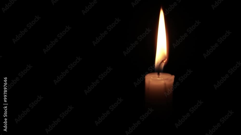 Flickering Taper Candle in the Dark Flickering Taper Candle in the Dark