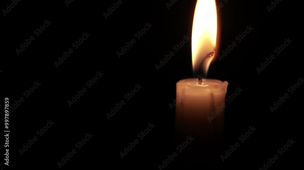 Flickering Taper Candle in the Dark Flickering Taper Candle in the Dark