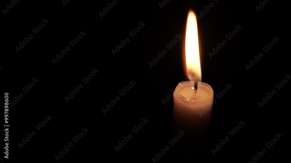 Flickering Taper Candle in the Dark Flickering Taper Candle in the Dark