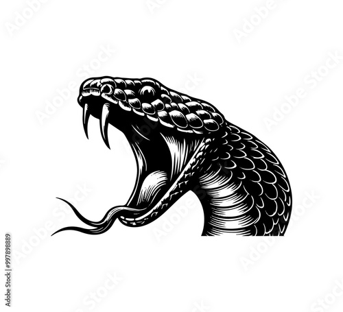 black mamba snake hand drawn vector graphic asset