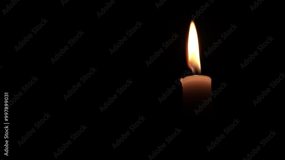 Flickering Taper Candle in the Dark Flickering Taper Candle in the Dark
