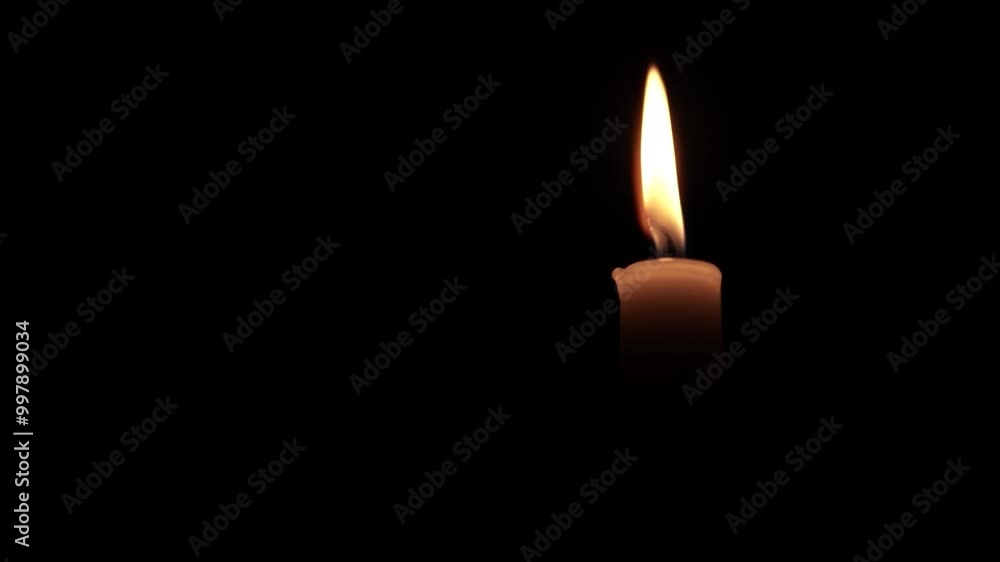 Flickering Taper Candle in the Dark Flickering Taper Candle in the Dark