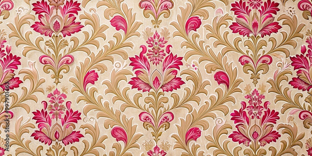 Elegant beige and pink wallpaper pattern for interior design, home decor, and stylish backgrounds Elegant beige and pink wallpaper pattern for interior design, home decor, and stylish backgrounds