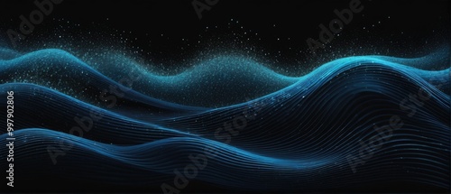 Abstract Blue Waves with Digital Particles