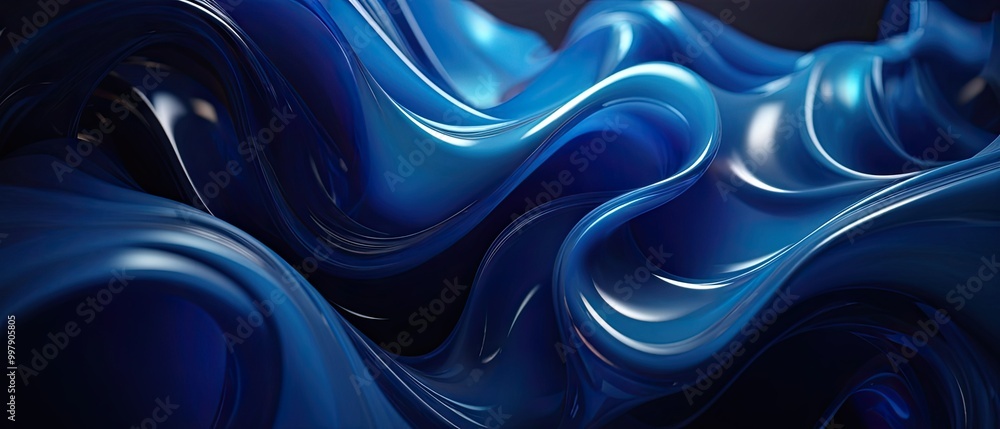 Obraz premium Abstract Blue Liquid Swirls