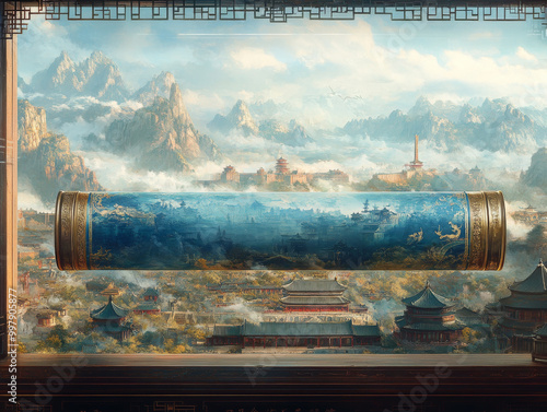 Chinese scrolls and landscape architecture