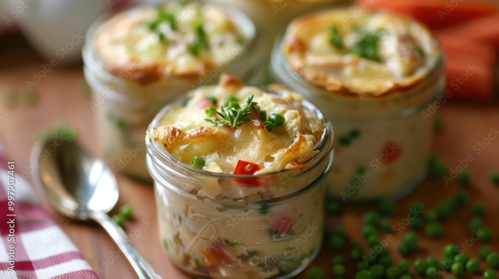 Homemade Chicken Pot Pie in Glass Jars Homemade Chicken Pot Pie in Glass Jars