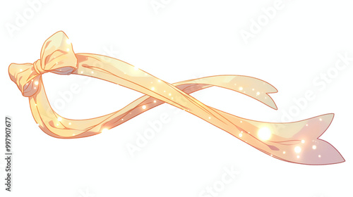 Artistic Yellow Ribbon Bow Illustration