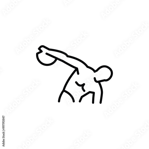Discus thrower icon. Simple Discobolus statue icon for social media, app, and web design. Vector illustration