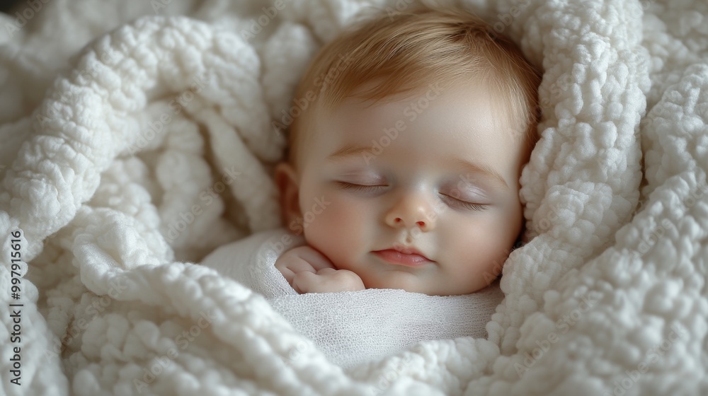 Serene Newborn in Soft White Knitted Hat and Wrap Serene Newborn in Soft White Knitted Hat and Wrap