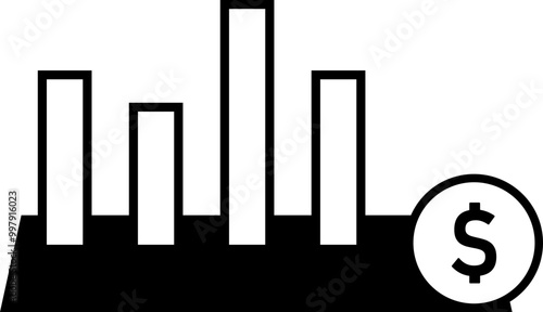 chart money profit loss business management organization monoline silhouette