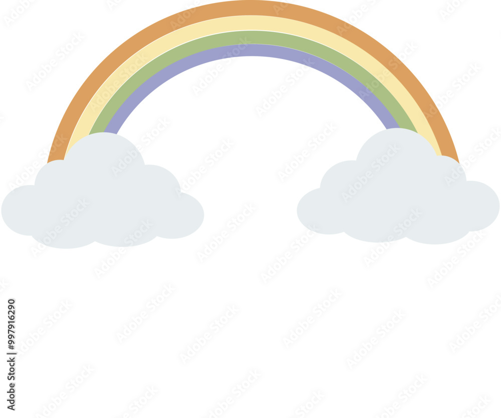 Rainbow with Cloud Illustration Rainbow with Cloud Illustration