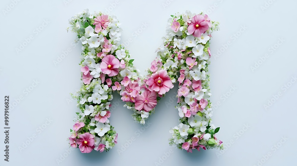 Beautiful alphabet crafted from vibrant flower letters in intricate floral designs Beautiful alphabet crafted from vibrant flower letters in intricate floral designs