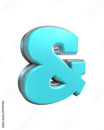 3D Render of number and symbol