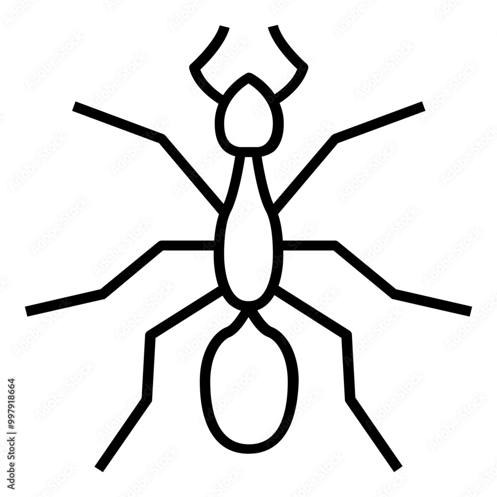 Ant Icon Outline Style. Simple Insect Symbol Vector Illustration. Ant Icon Outline Style. Simple Insect Symbol Vector Illustration.