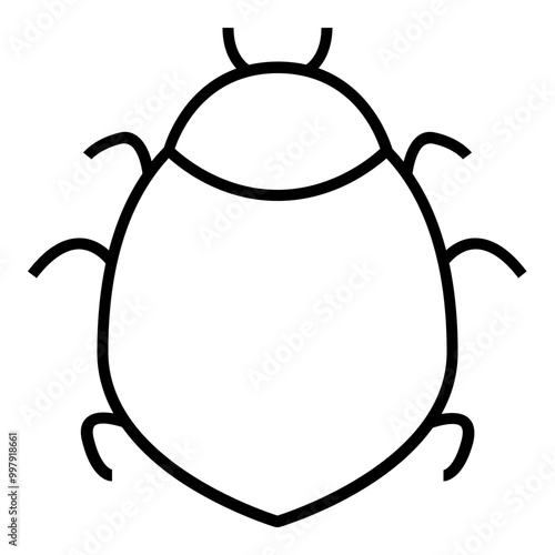 Bed Bug Icon Outline Style. Simple Insect Symbol Vector Illustration.