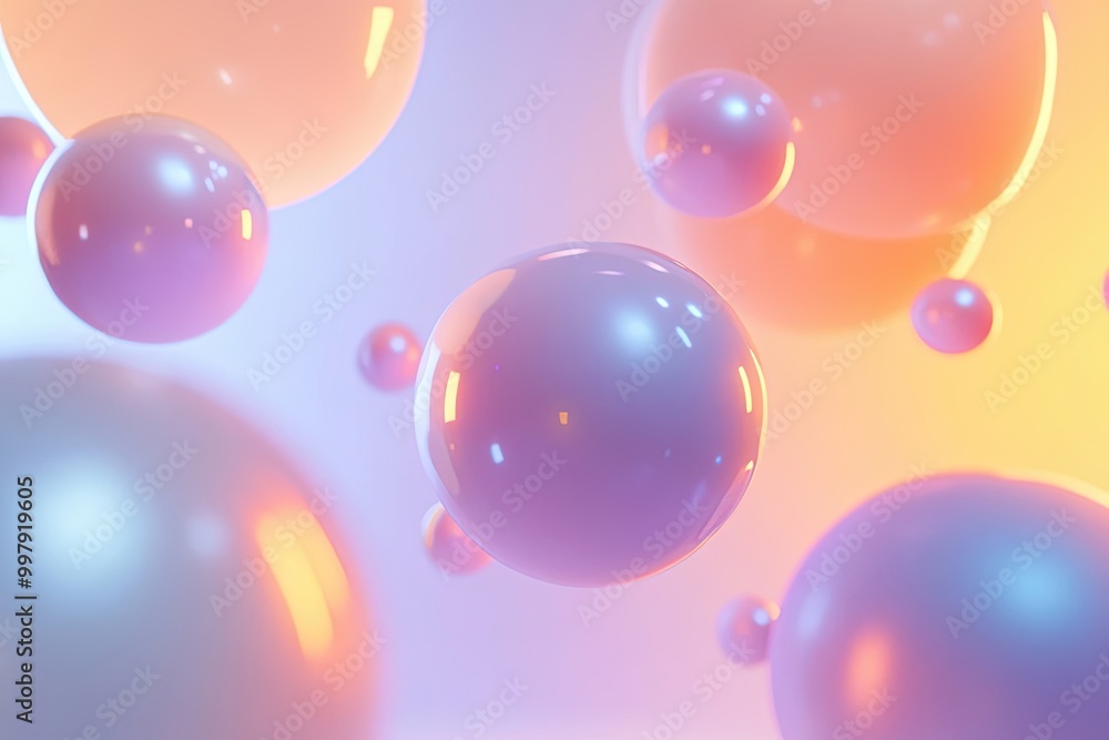 Abstract Background with Holographic Spheres and Gradient Lighting Abstract Background with Holographic Spheres and Gradient Lighting