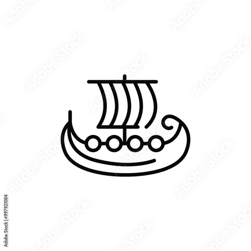 Ancient Greek ship icon. Simple Greek ship icon for social media, app, and web design. Vector illustration