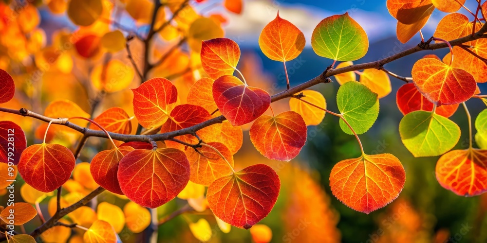 Aspen trees in autumn display a breathtaking array of vibrant colors, capturing the essence of seasonal change and Aspen trees in autumn display a breathtaking array of vibrant colors, capturing the essence of seasonal change and