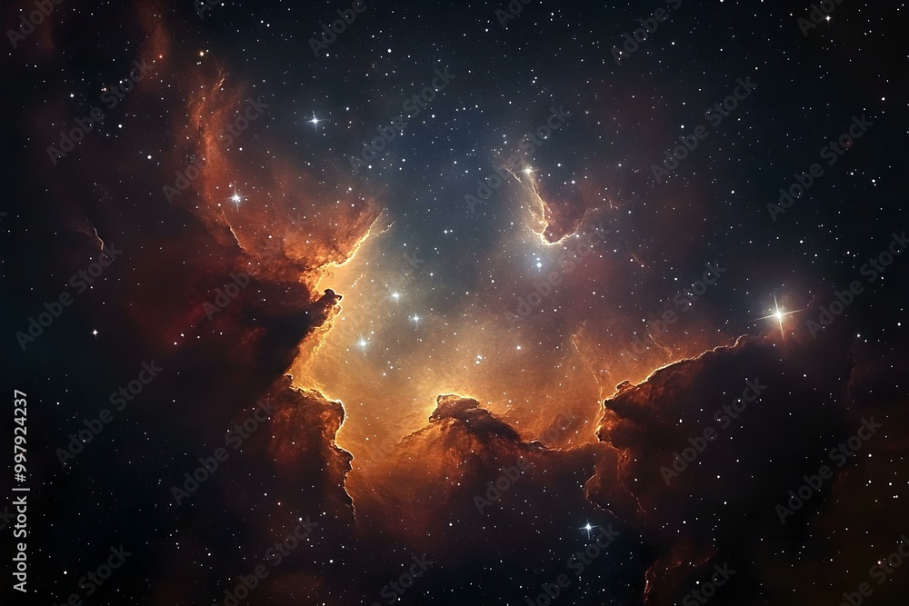 Nebula in deep space with stars Nebula in deep space with stars