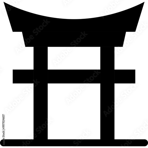 Torii Gate Building Simple Solid Icon