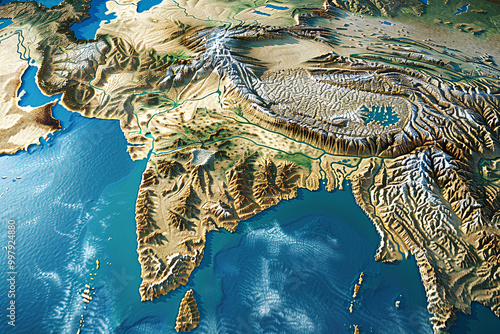 インダス文明の大まかな場所を示す地図 photo