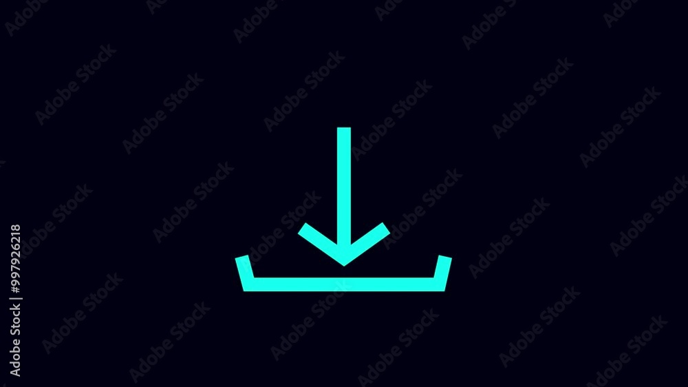 Animated icon of the download symbol. Downloading icon, loading and processing animation. Animated icon of the download symbol. Downloading icon, loading and processing animation.
