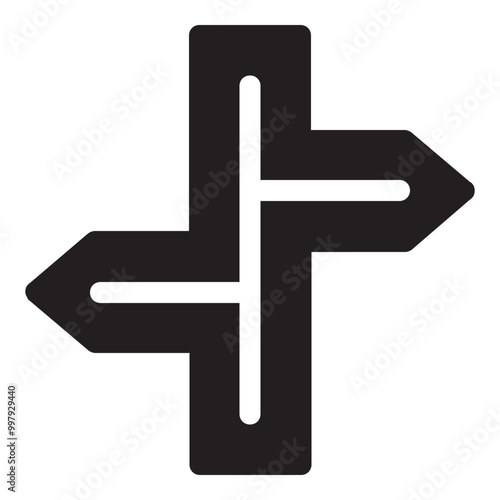 Street Route Simple Solid Icon